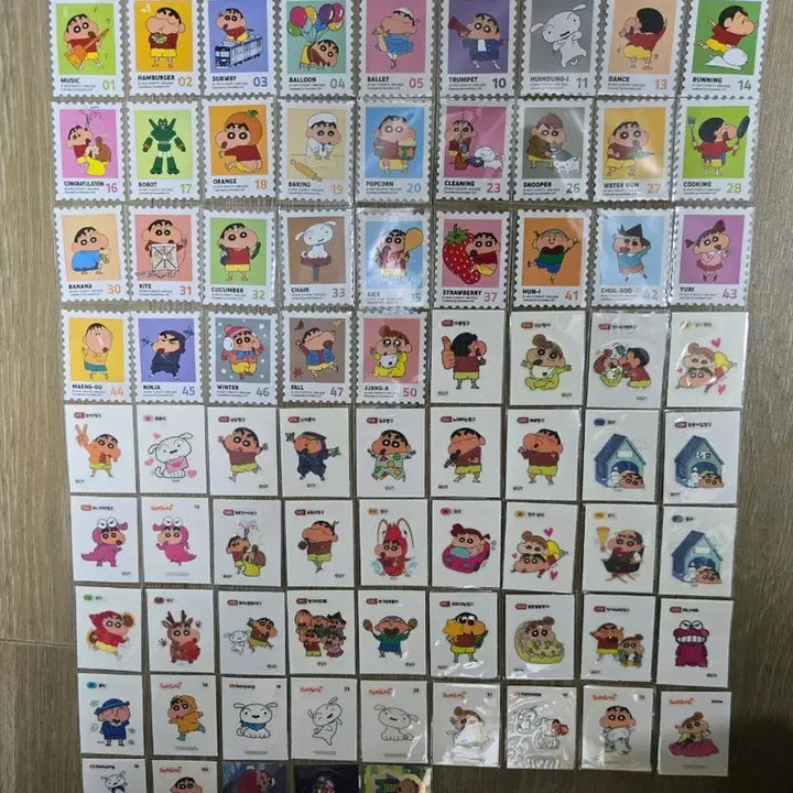 [BUNJANG] Crayon Shin-chan Sticker Collection / 짱구 우표 띠부씰,초코비 띠부씰등