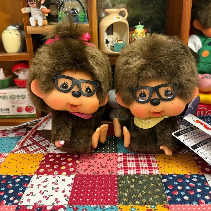 [BUNJANG] Monchichi Big Head Doll Set with Glasses / 안경 대두 몬치치 세트 (바배가능)