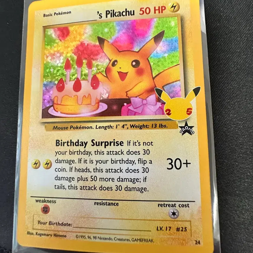 [BUNJANG] Pokemon Birthday Pikachu Promo Card (North America) / 북미 포켓몬 카드 생일 피카츄 프로모