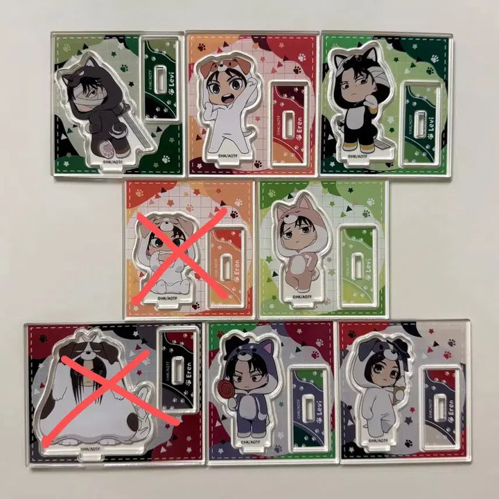 [BUNJANG] Attack on Titan Levi Eren Animalko SD Acrylic Stand / 진격의거인 진격거 리바이 에렌 아니마루코 sd아크릴