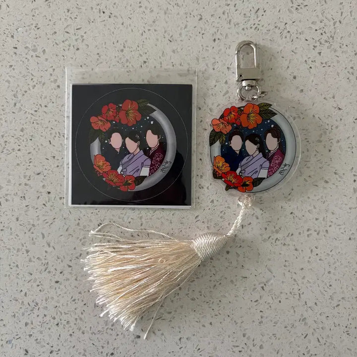[BUNJANG] Extraordinary You Eunoa Acrylic Keyring &amp; Sticker Bundle Set / 어쩌다 발견한 하루 어하루 능소화 아크릴 키링 스티커 일괄 판매