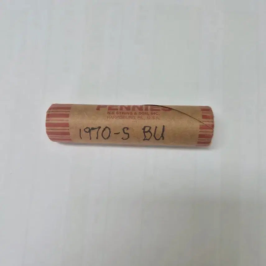 [BUNJANG] 1970 S Lincoln Memorial Penny Uncirculated Roll (50 Coins) - Mint Condition / 1970년 S 링컨 메모리얼 페니 완전미사용 1롤 미개봉(50개)