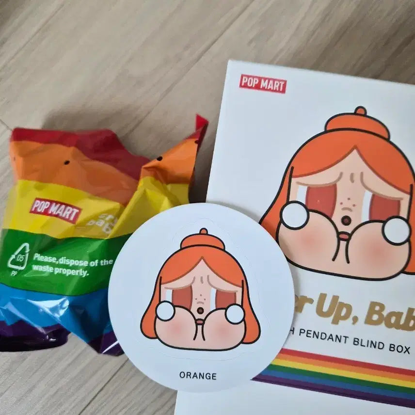 [BUNJANG] Popmart Crybaby Cheer Up Orange Vinyl Sealed / (비닐미개봉)팝마트 크라이베이비 치얼업 오렌지