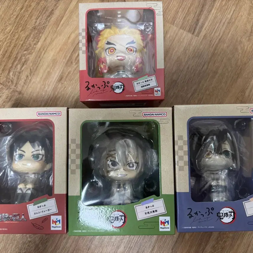 [BUNJANG] Lookup "Demon Slayer" &amp; "Attack on Titan" Characters Bundle Set Figures / 룩업 4종 일괄 에렌,사네미, 렌고쿠,  이구로 정가 판매