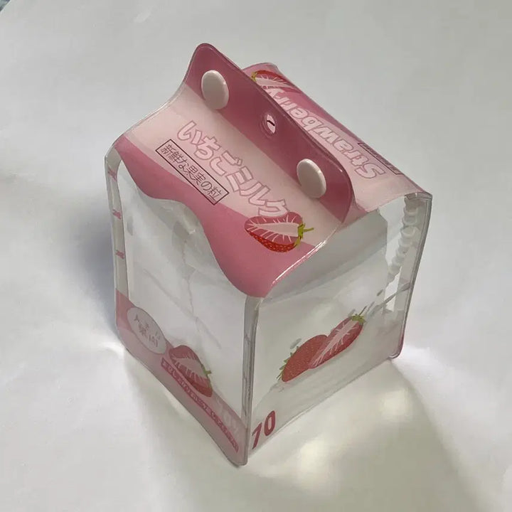 [BUNJANG] 10cm Doll Pouch - Strawberry Milk Carton Design / (새상품) 10cm 인형 누이용 파우치
