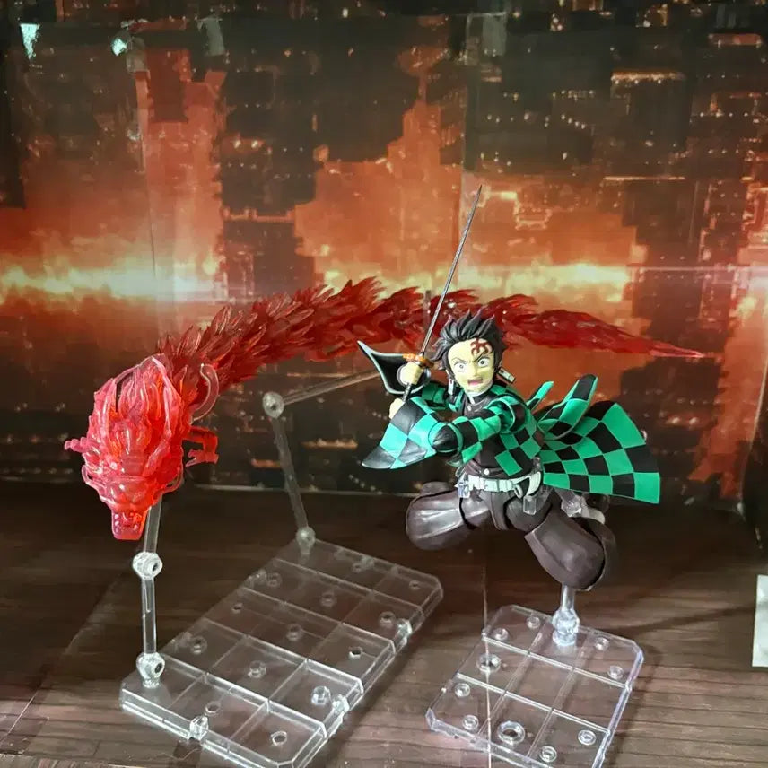 [BUNJANG] SHFiguarts Demon Slayer Tanjiro Kamado Mugen Train Version Action Figure with Dragon Effect Parts and Stand / Shf 귀멸의칼날 탄지로 무한성버전