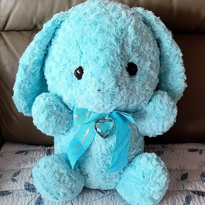 [BUNJANG] Happy Birth Color Pastel Blue Rabbit Plush Toy (40-45cm) / 해피버쓰칼라 파스텔블루 토끼인형(새상품)