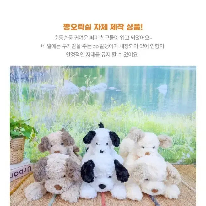 [BUNJANG] Jjang Arcade Cutie Puppy Poodle 20cm &amp; EZEN Woongwoongie 40cm Backpack Plush Set / 짱오락실 큐티 퍼피 푸들 20CM+EZEN뭉뭉이40백팩인형(새상품)