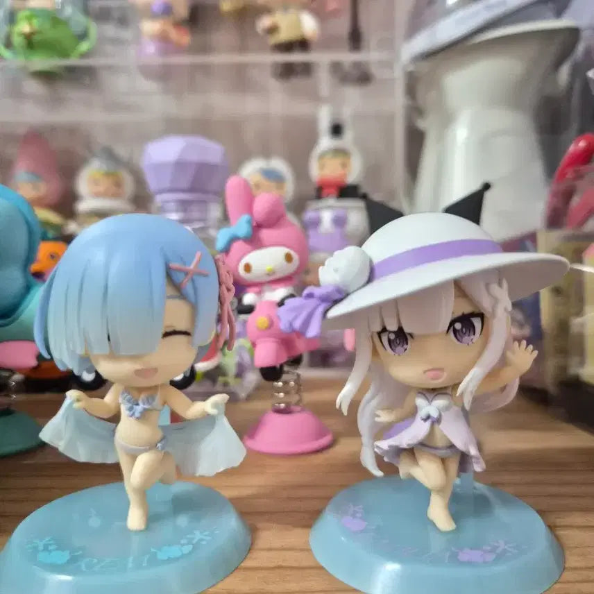 [BUNJANG] Re:Zero Emilia &amp; Ram Swimsuit Figure Bundle Set / 일괄) 제일복권 에밀리아 렘 피규어