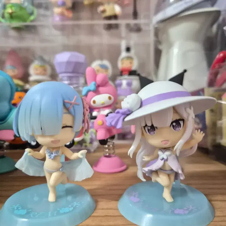[BUNJANG] Re:Zero Emilia &amp; Ram Swimsuit Figure Bundle Set / 일괄) 제일복권 에밀리아 렘 피규어