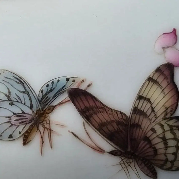 [BUNJANG] Qianlong Period Celadon Porcelain Brush Washer with Butterfly Motif / 중국도자기 건륭년제관비 분채 필세