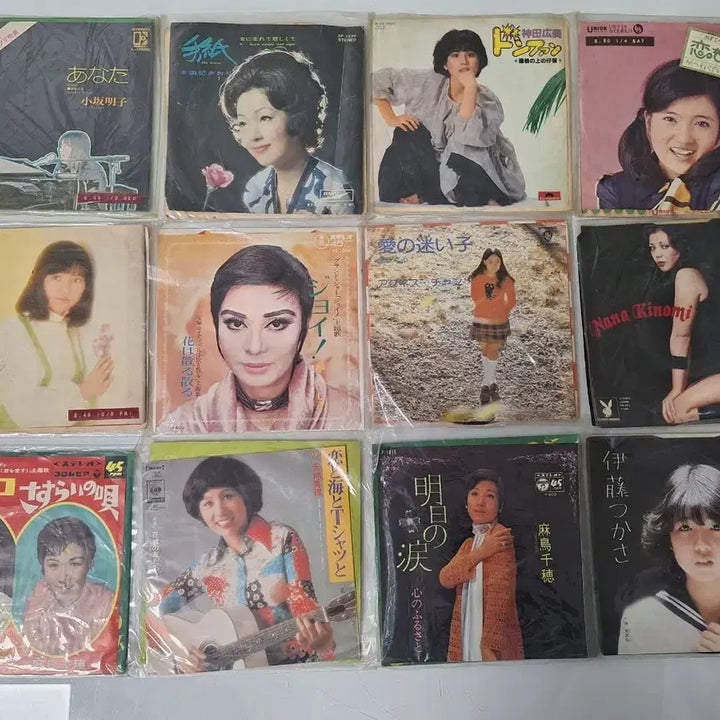 [BUNJANG] Japanese Enka 7-inch Donut LP Records Collection (12 Records) / 수집 일본 노래 엔까 7인치 도너츠 엘피판 12장