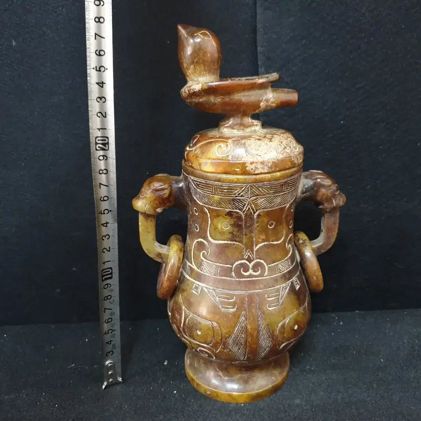 [BUNJANG] Spring and Autumn Period Jade Jar with Tiger Handles / (수원만물)출토 춘추시기 양귀면 옥함