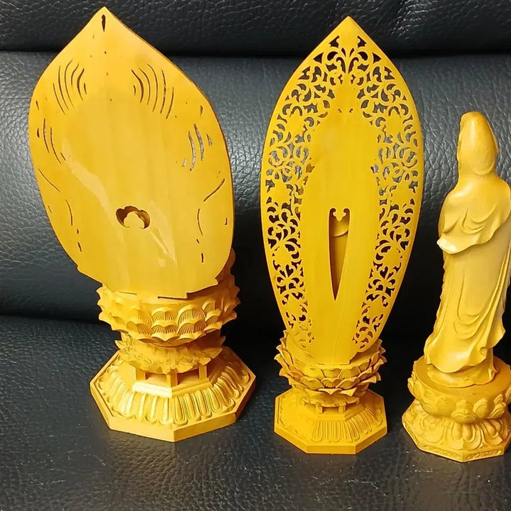 [BUNJANG] Set of 3 Wooden Buddha Statues / 나무불상3점