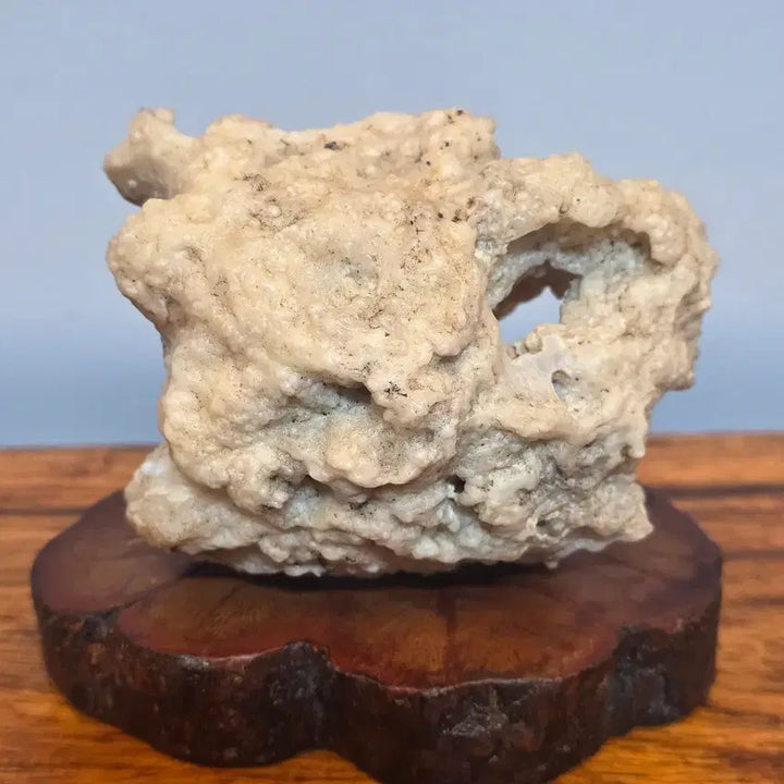 [BUNJANG] Polished Agate Stone Scholar Rock with Wooden Base / 26063008 시원하게 관통이 멋진 마노석 광물 수석 팝니다(지판포함)