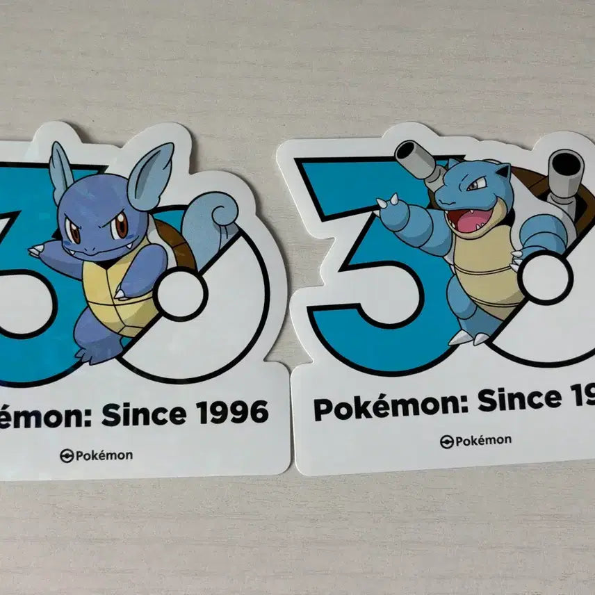 [BUNJANG] Pokemon 30th Anniversary Stickers (2 Types: Omastar, Blastoise) / 포켓몬 30주년 기념 스티커 2종 (어니부기, 거북왕)