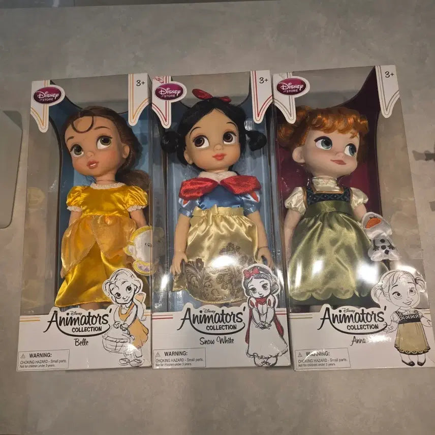 [BUNJANG] Disney Baby Doll Old Collection Belle, Snow White, Anna Set / 디즈니 베이비돌 구 컬렉션 인형 벨/백설공주/안나 세트