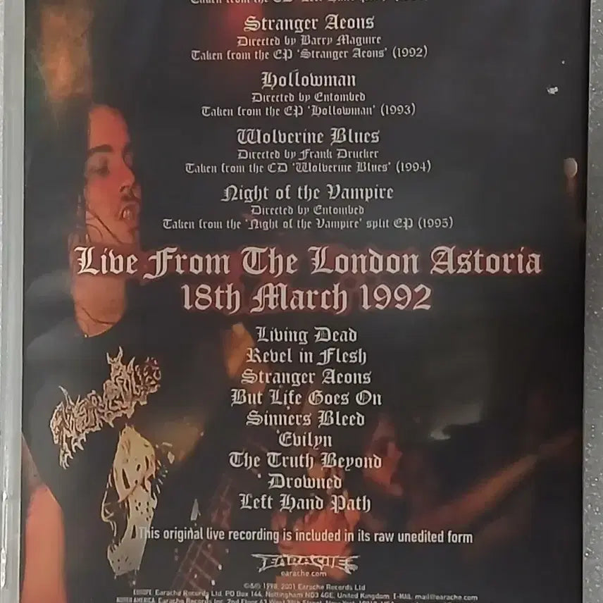 [BUNJANG] Entombed A.D. Morning Star Live in London DVD / 엔텀베드 몽키 더스 라이브 인 런던 DVD