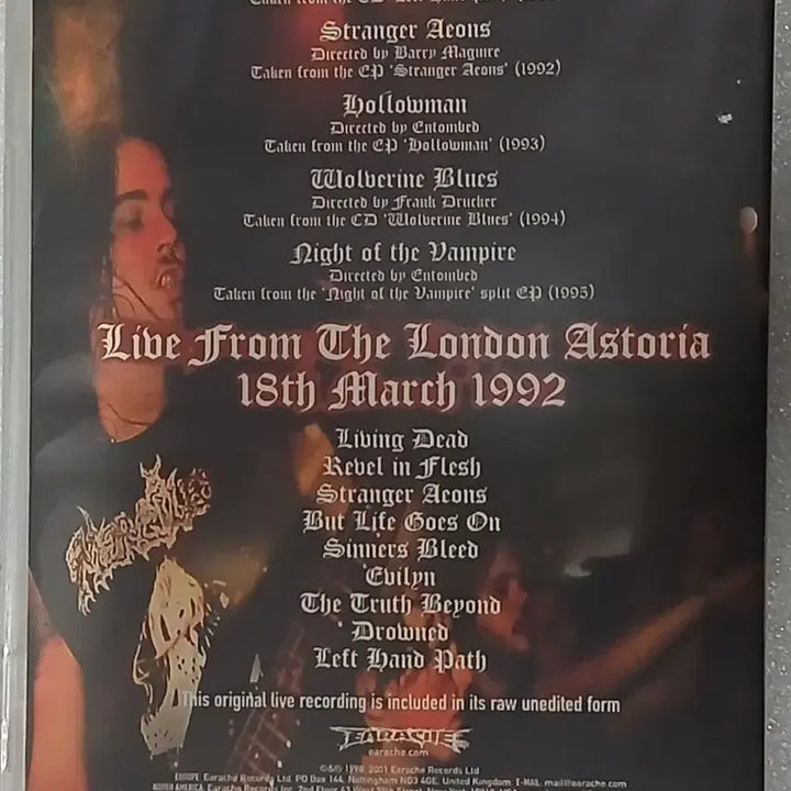 [BUNJANG] Entombed A.D. Morning Star Live in London DVD / 엔텀베드 몽키 더스 라이브 인 런던 DVD