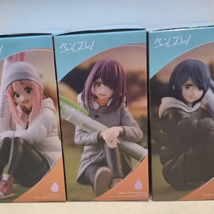 [BUNJANG] Yuru Camp Penfure 3-Figure Bundle Set / 유루캠  펜프레 피규어 3종 세트 일괄