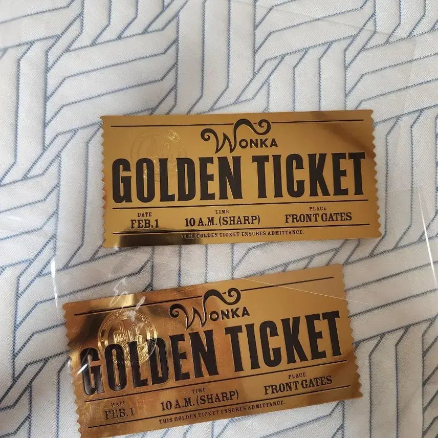 [BUNJANG] Willy Wonka Golden Ticket 2-Piece Set / 찰리와 초콜릿 공장 윌리 웡카 골든 티켓 2장