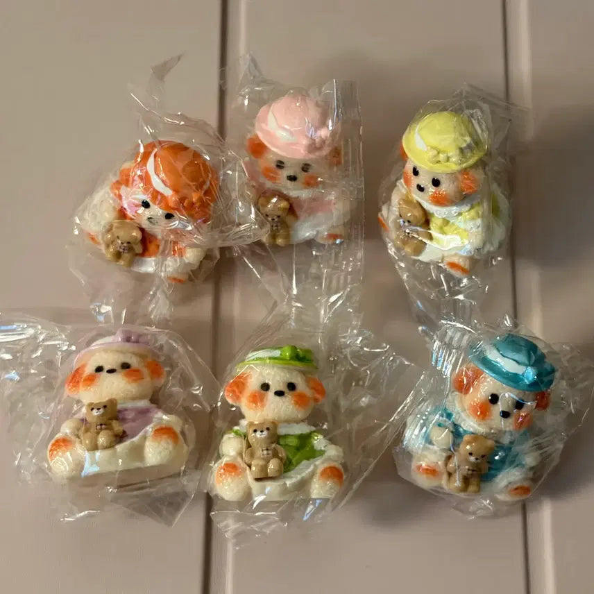 [BUNJANG] Dog Figurines Set (6 Types) / 일괄 소녀 강아지 피규어 6종 세트