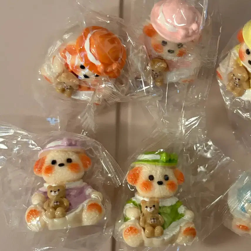 [BUNJANG] Dog Figurines Set (6 Types) / 일괄 소녀 강아지 피규어 6종 세트