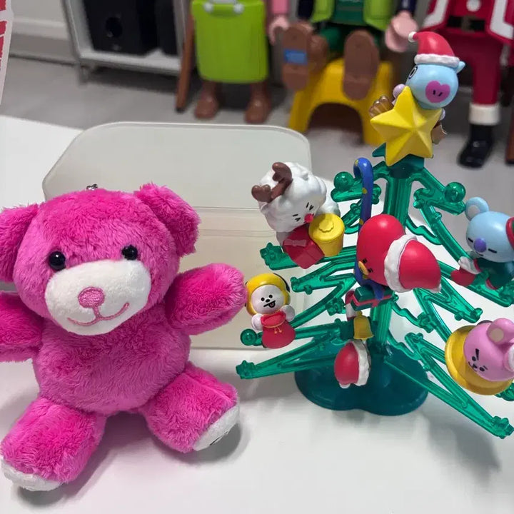 [BUNJANG] BTS Taehyung Bear Keyring BT21 Christmas Tree Figure Set / 방탄소년단 bts 태형 베어키링 bt21 크리스마스트리