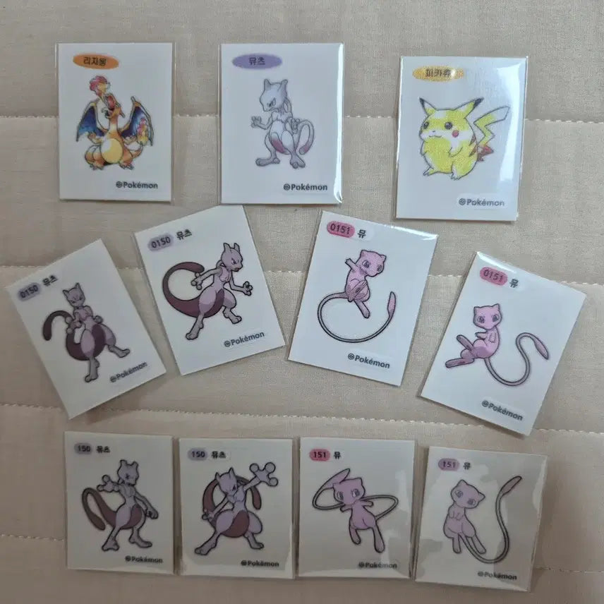 [BUNJANG] Pokemon Stickers Artwork Bundle Set (Mewtwo Included) / 포켓몬 띠부씰 아트워크 뮤츠 포함 일괄 판매합니다.