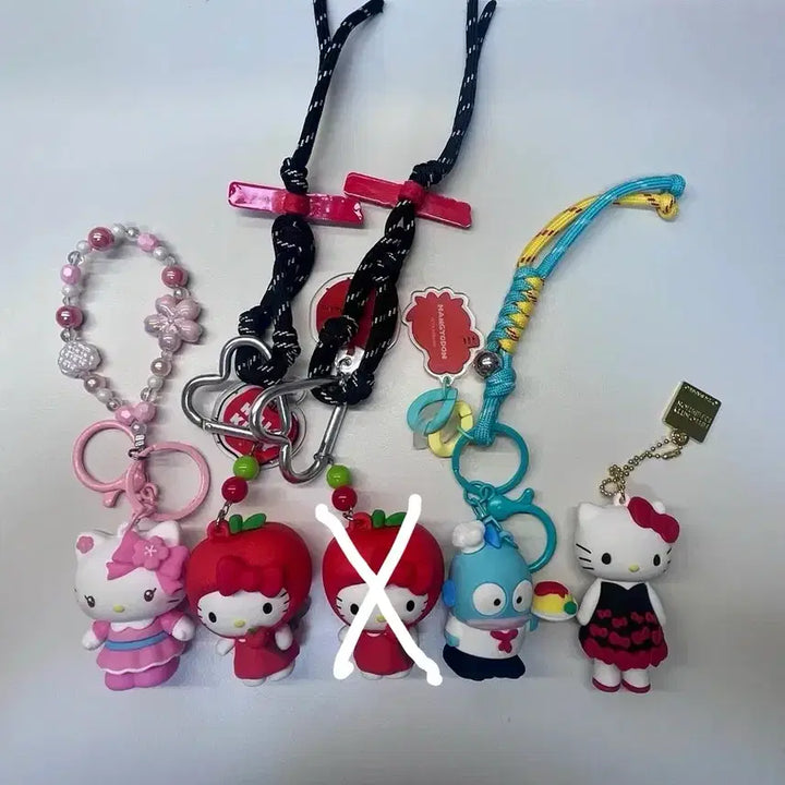 [BUNJANG] Hello Kitty Hangyodon Figure Keychain Bundle / 헬로키티 한교동 피규어 키링 일괄