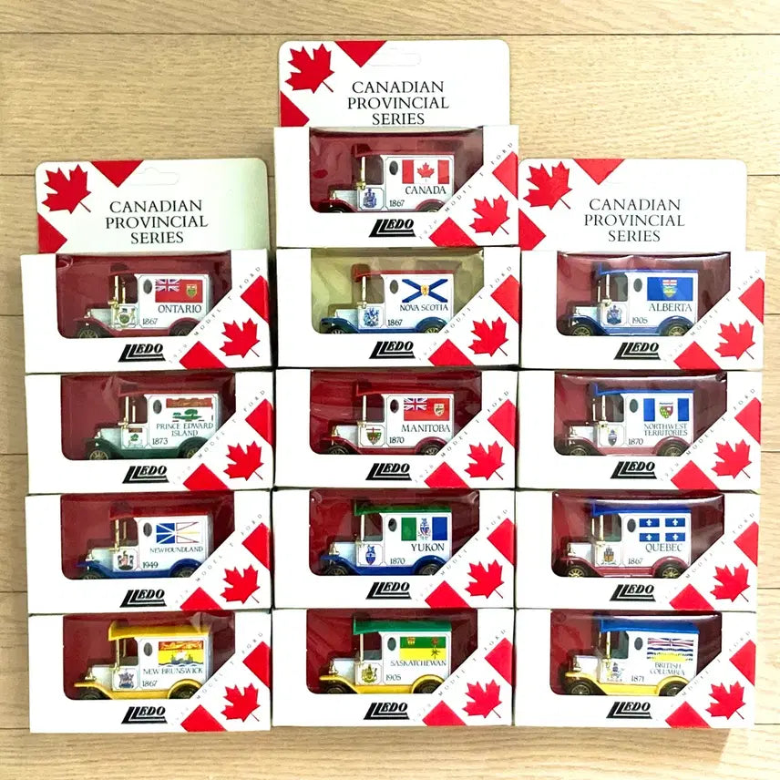 [BUNJANG] 1988 Lledo Diecast Model Set - 13pc Canadian Provincial Series 1920 Ford Model T Van / 1988년 영국 빈티지 Lledo 다이캐스트 미니카 13종 세트
