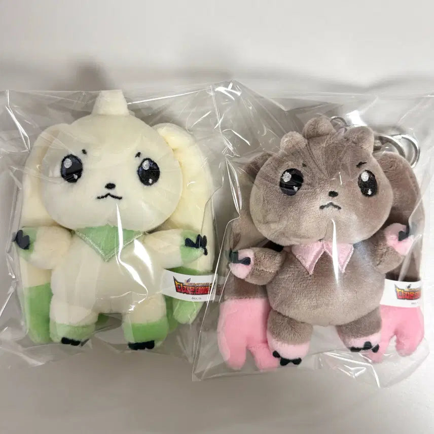 [BUNJANG] Digimon Tamers Lopmon &amp; Terriermon Plush Keychain / 디지몬 테이머즈 테리어몬 &amp; 로프몬 인형 키링