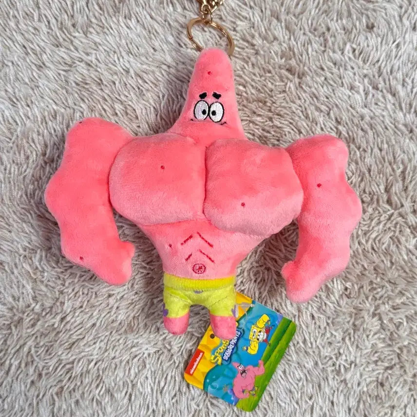 [BUNJANG] SpongeBob Patrick Muscle Keyring Plush Doll / 스폰지밥 뚱이 머슬 키링 인형