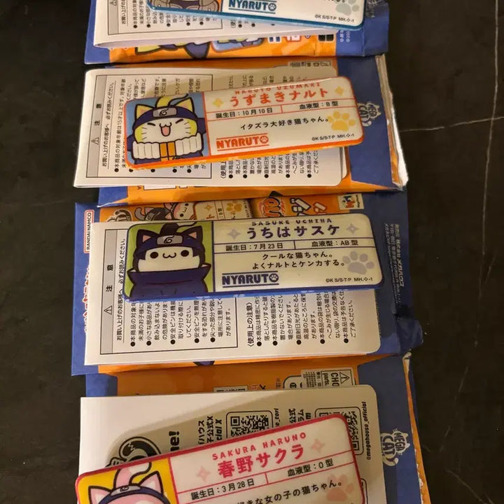 [BUNJANG] Megacat Naruto Name Can Badge Set (Naruto, Sasuke, Sakura, Iruka) / 나루토 메가캣 이름 캔뱃지 나루토 사스케 사쿠라 이루카