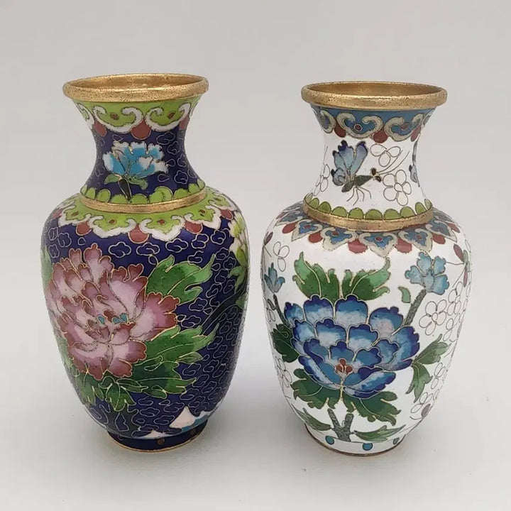 [BUNJANG] Dongdae Enamel Cloisonné Mini Vase Set of 2 / 2개일괄가/동태법랑 칠보 미니 화병 2종 세트/빈티지 오브제,장식품