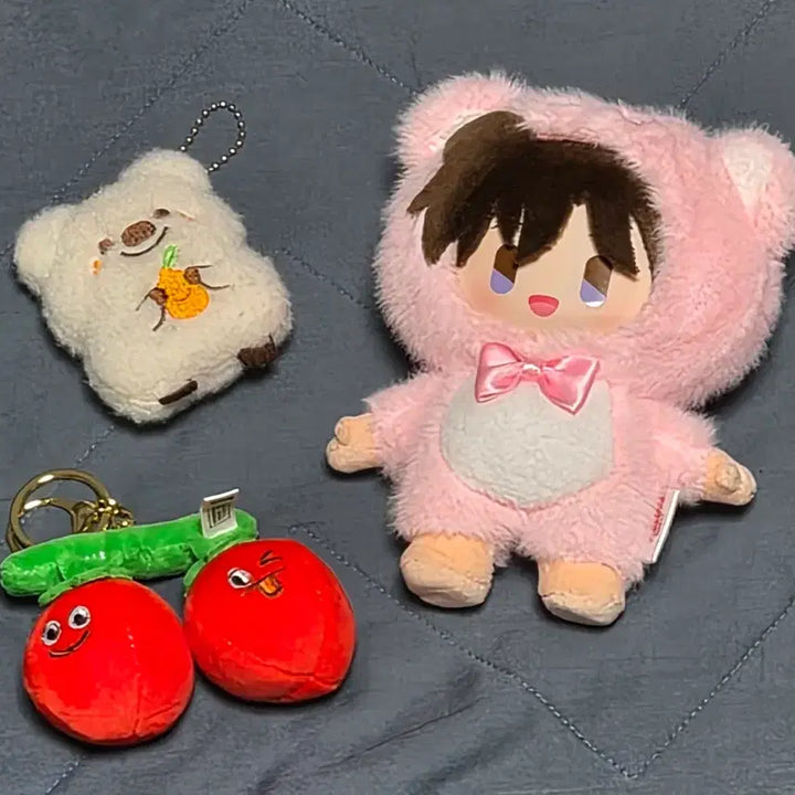 [BUNJANG] Plushie Doll Set (Ran Nuigurumi Keychain, Quokka, Cherry) / 뽑기 인형 (란 누이 키링, 쿼카, 체리)