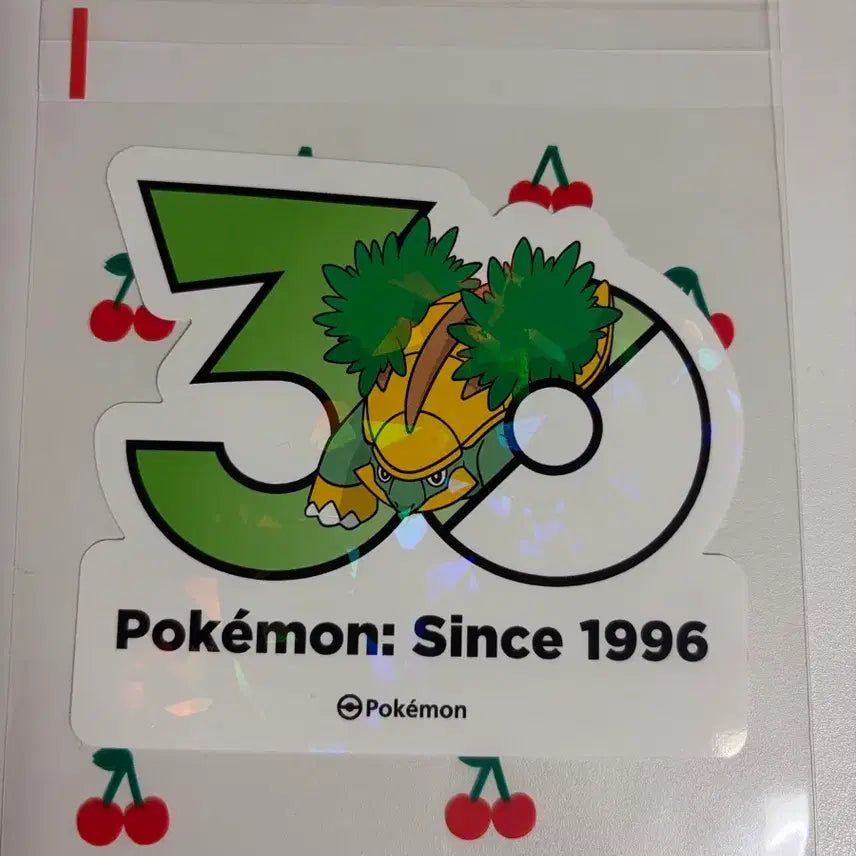 [BUNJANG] Pokemon 30th Anniversary Logo Sticker (Fomantis) / 포켓몬스터 30주년 로고 스티커 수풀부기