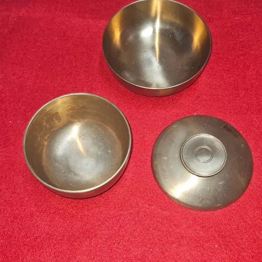 [BUNJANG] Geochang Yugi Authentic Bangjja Yugi Brassware Couple Rice Bowl Set / [거창유기 정품] 전통 방짜유기 놋그릇 부부 주발 대접 세트 (2.013