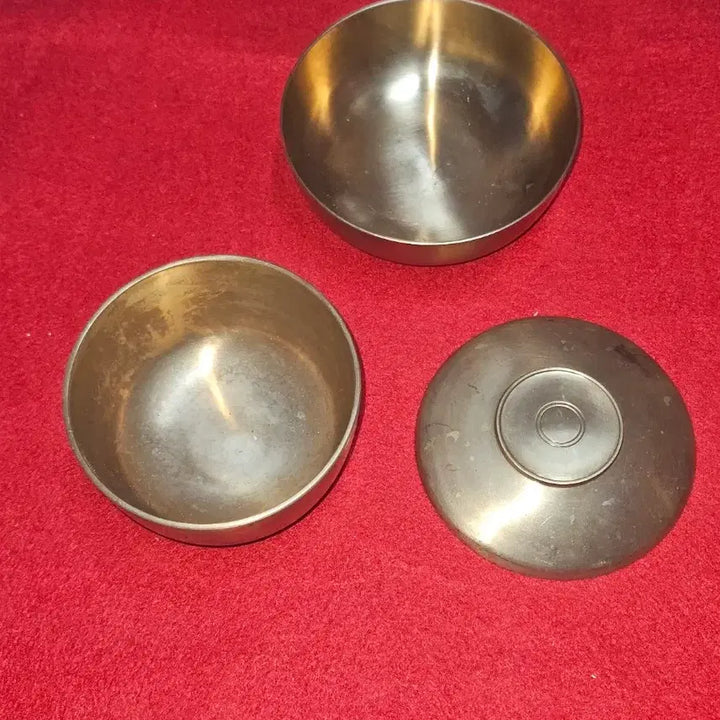 [BUNJANG] Geochang Yugi Authentic Bangjja Yugi Brassware Couple Rice Bowl Set / [거창유기 정품] 전통 방짜유기 놋그릇 부부 주발 대접 세트 (2.013