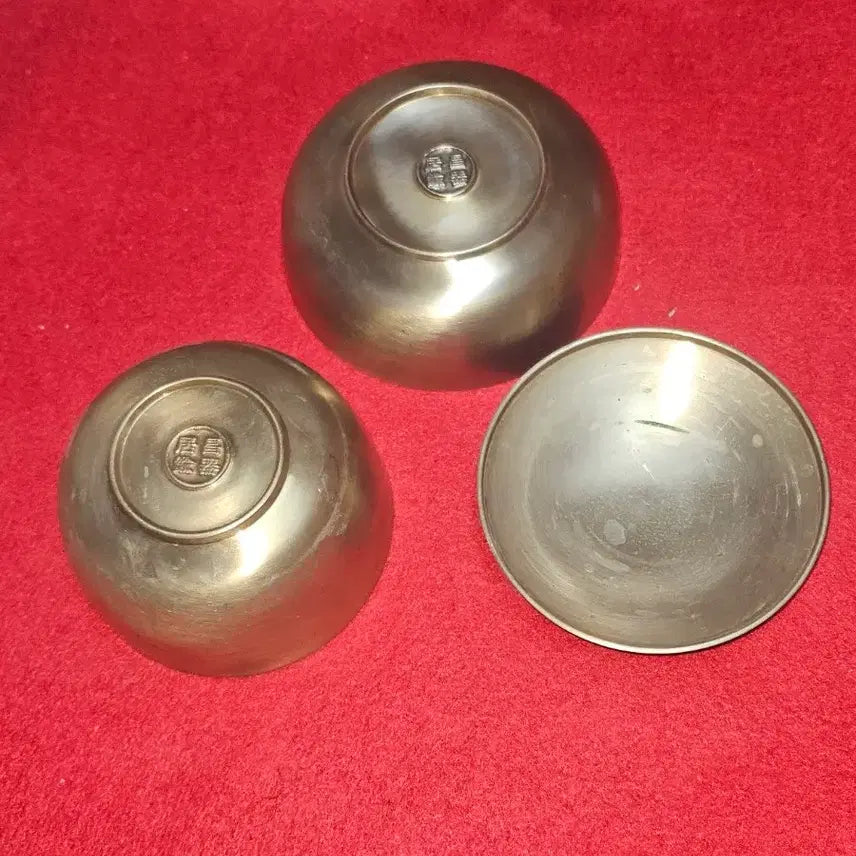 [BUNJANG] Geochang Yugi Authentic Bangjja Yugi Brassware Couple Rice Bowl Set / [거창유기 정품] 전통 방짜유기 놋그릇 부부 주발 대접 세트 (2.013