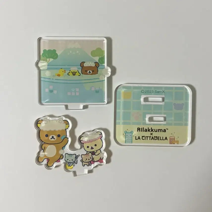 [BUNJANG] Rilakkuma Cat Onsen Acrylic Stand / 리락쿠마 아크릴 스탠드 고양이온천 네코네코유