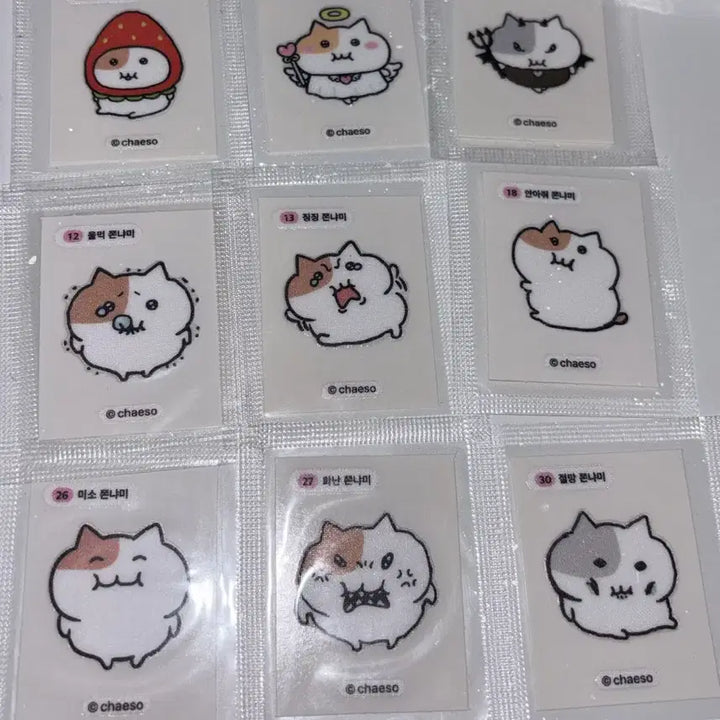 [BUNJANG] 9-Piece Sticker Set / 쫀냐미 띠부씰 스티커 9종 세트