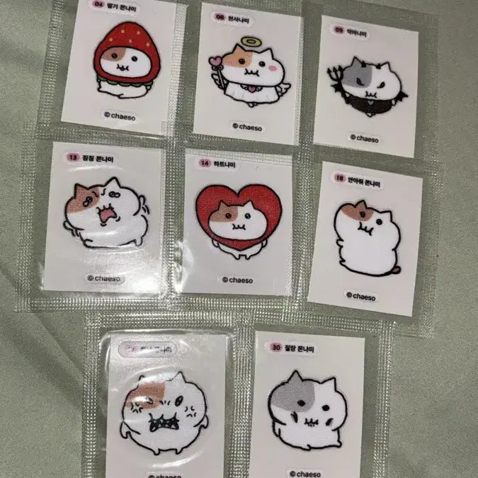 [BUNJANG] 9-Piece Sticker Set / (8종세트) 쫀냐미 띠부씰 스티커 모치냐미 모찌냐미 천사냐미 악마냐미