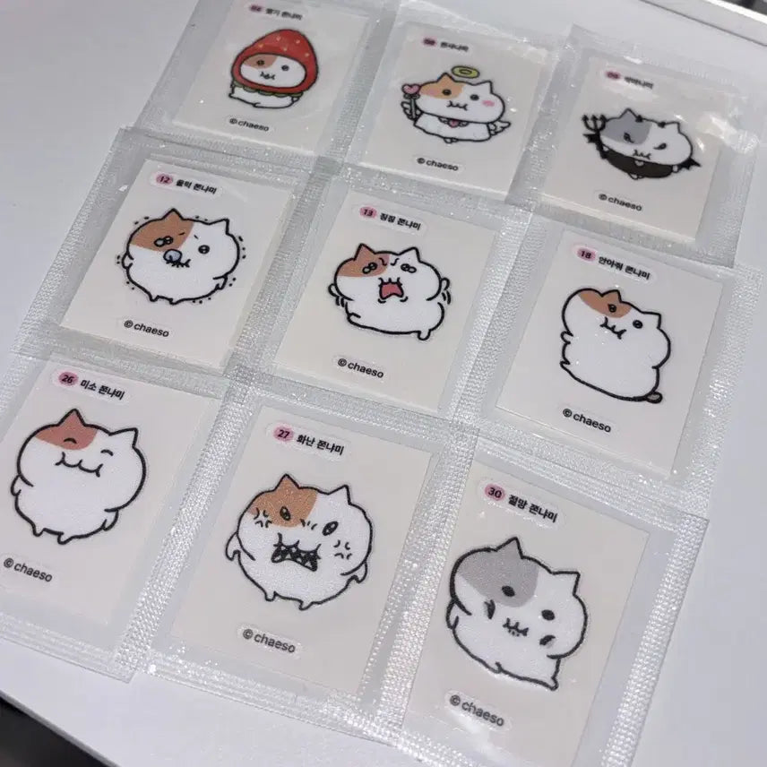 [BUNJANG] 9-Piece Sticker Set / (8종세트) 쫀냐미 띠부씰 스티커 모치냐미 모찌냐미 천사냐미 악마냐미
