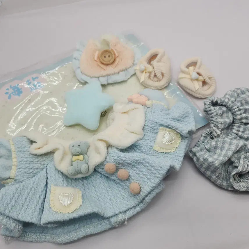 [BUNJANG] Pigmomo Wardrobe Soft Aqua 20cm Un 속성 Doll Clothes / 20cm 무속성 솜인형 옷 피그모모 옷장 소프트 아쿠아 양도판매