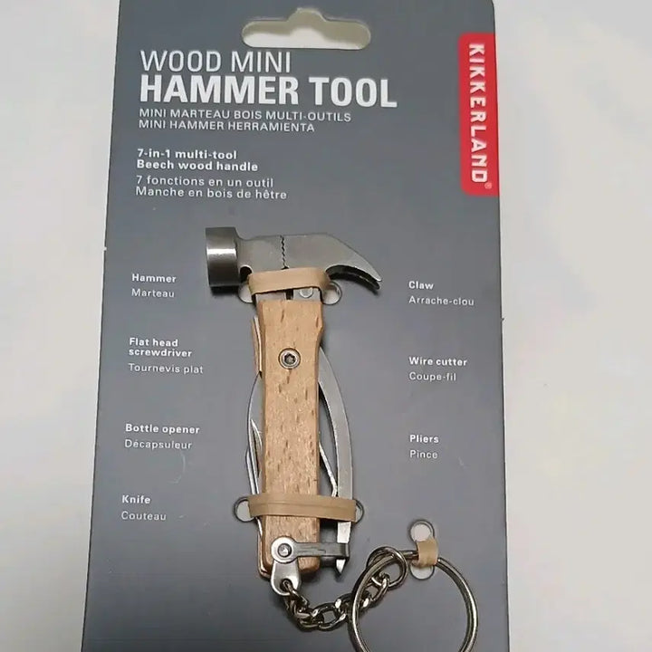 [BUNJANG] Kikkerland Multi-tool Mini Hammer MacGyver Tool Mini Keychain / (새상품) 키커랜드 멀티툴 우드 미니망치 맥가이버 툴 미니키링