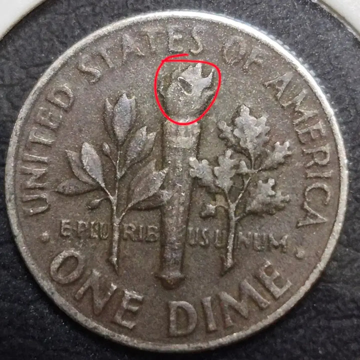 [BUNJANG] 1966 Roosevelt Dime - Black Toning, Clip Error / 1966년 p발행 루즈벨트 다임. 블랙토닝 ~다이. 클립 에러