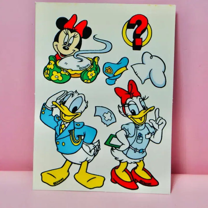 [BUNJANG] Unitech Mickey Mouse &amp; Donald Duck Retro Stickers / [고전문구] 유니테크스티커 미키마우스 도날드덕 스티커 레트로 수집 디즈니