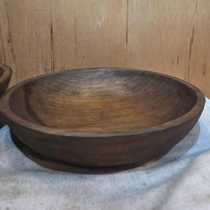 [BUNJANG] Vintage Wooden Namul Bowls (Set of 2) / 땟물좋은 옛날 나무 나물그릇 2점