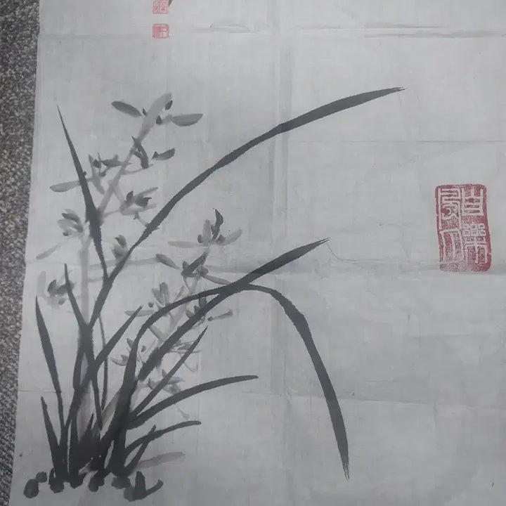 [BUNJANG] Wol Dam Oriental Painting Orchid and Calligraphy Artwork / 동양화 난초 그림 서예 작품